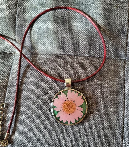 Pink Daisy Pendant